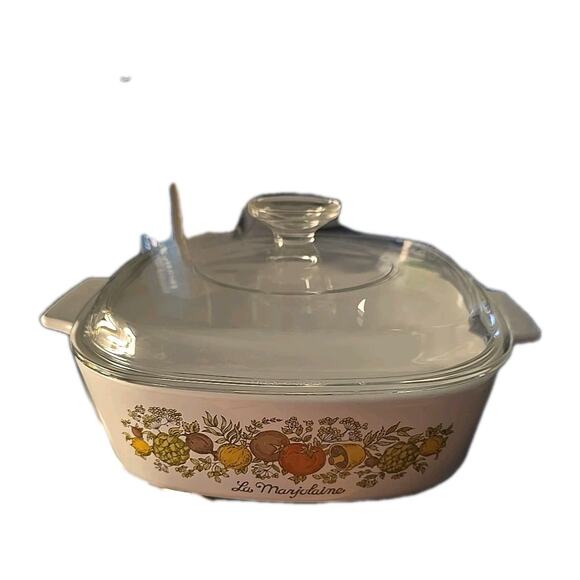 Vtg 2 Qt Corning Ware A-2-B Spice of Life La Marjolaine 22 Casserole Dish w/ Lid - Picture 1 of 2